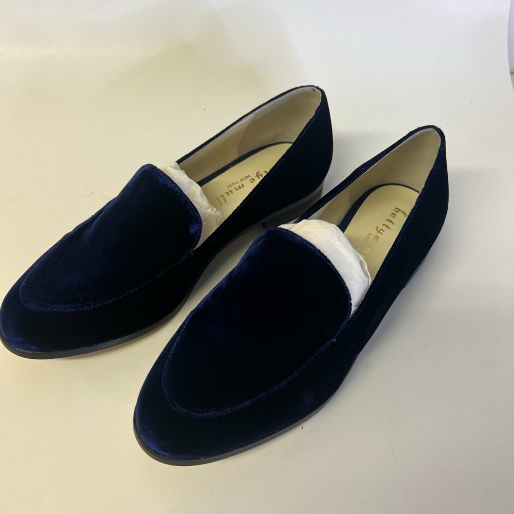 Bettye Muller Classic Loafers Blue Crush Velvet Shoes Regency Navy 7.5 38.5 Eur - Picture 9 of 12